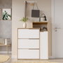 Hanah Home Armario para zapatos Ico3-Sw Roble y Blanco